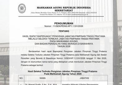MA Umumkan Hasil Seleksi Jabatan Pimpinan Tinggi Pratama Tahun 2026
