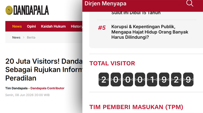 Dandapala Digital Tembus 20 Juta Pengunjung, Bukti Tingginya Kepercayaan Publik terhadap Informasi Peradilan